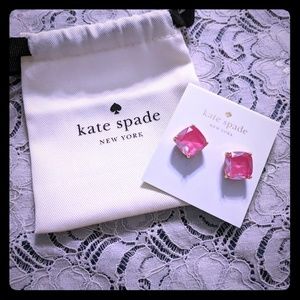 Pink Kate Spade squared stud earrings